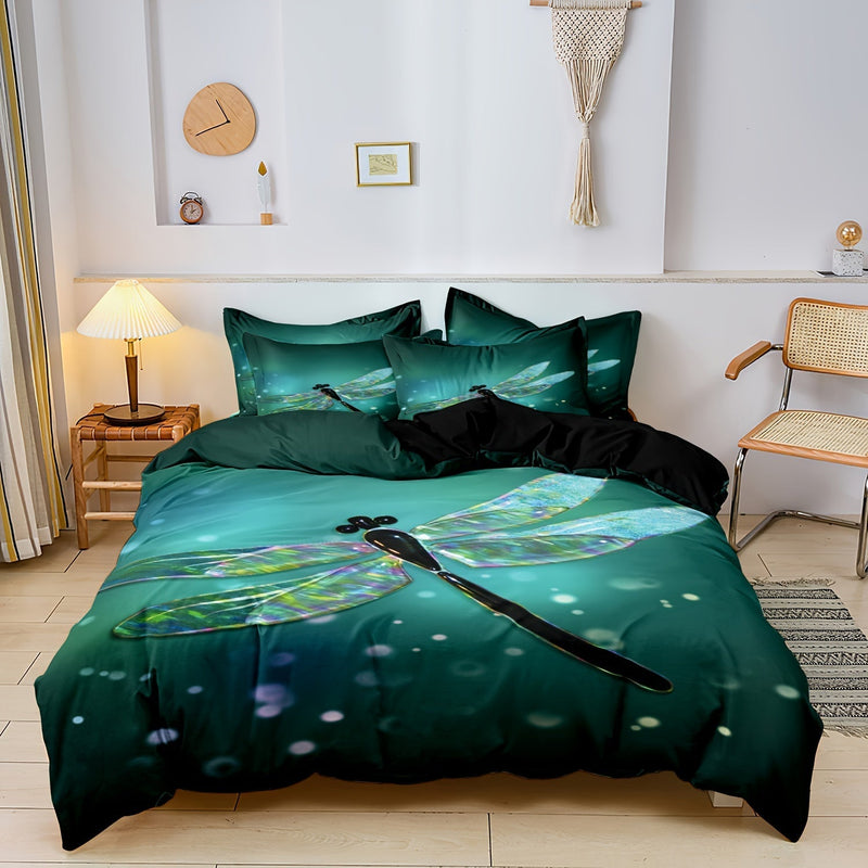 Treat yourself to the Luxury Dragonfly Duvet Cover 200x200 in Cotton-Satin – Elegant and Comfortable for a Sleep Experience Like No Other!