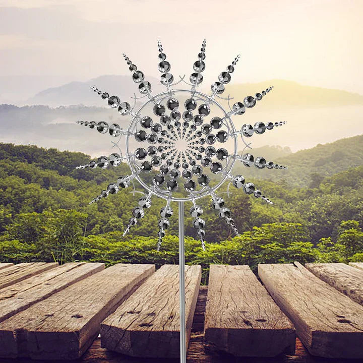 Enchanting Stainless Steel Windmill – Beautiful Kinetic Wind Spinner for a Charming Garden Decoration