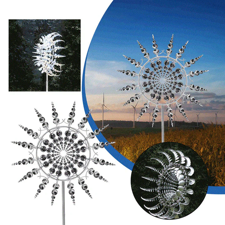 Enchanting Stainless Steel Windmill – Beautiful Kinetic Wind Spinner for a Charming Garden Decoration