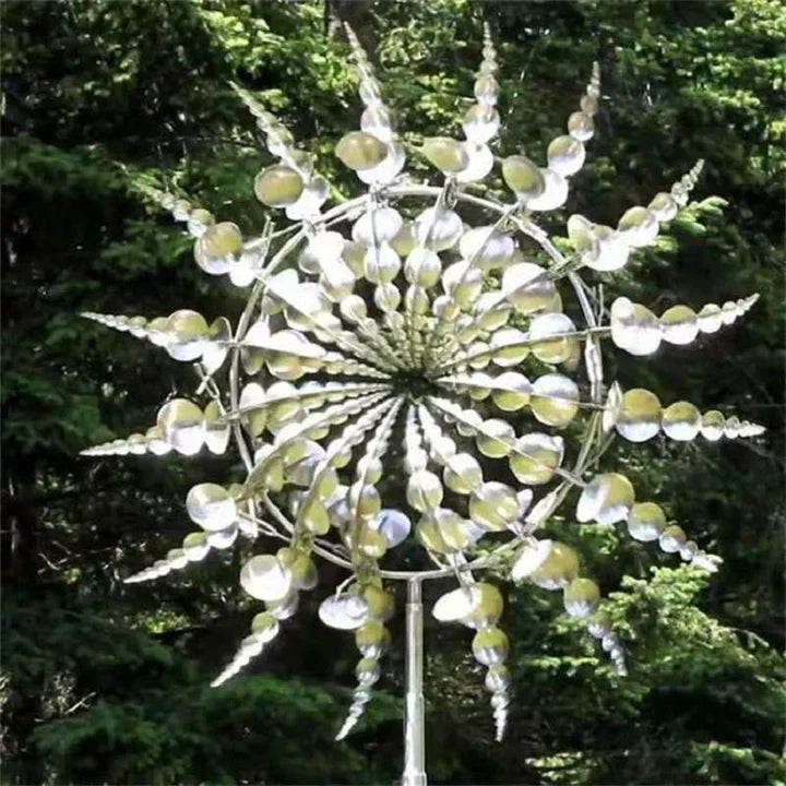 Enchanting Stainless Steel Windmill – Beautiful Kinetic Wind Spinner for a Charming Garden Decoration