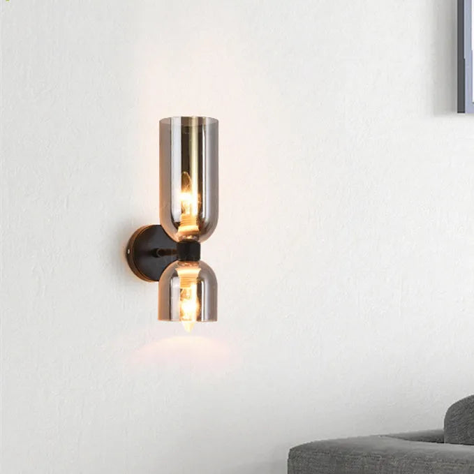 Stylish LED Wall Lamp with Double Glass Head - Energy-Efficient Lighting for Bedroom and Living Room