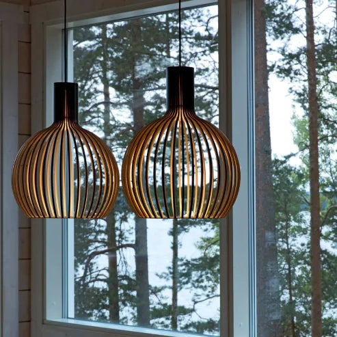 Stylish Japanese Bamboo Hanging Lamp in Birdcage - Perfect Creative Design for Restaurants and More!