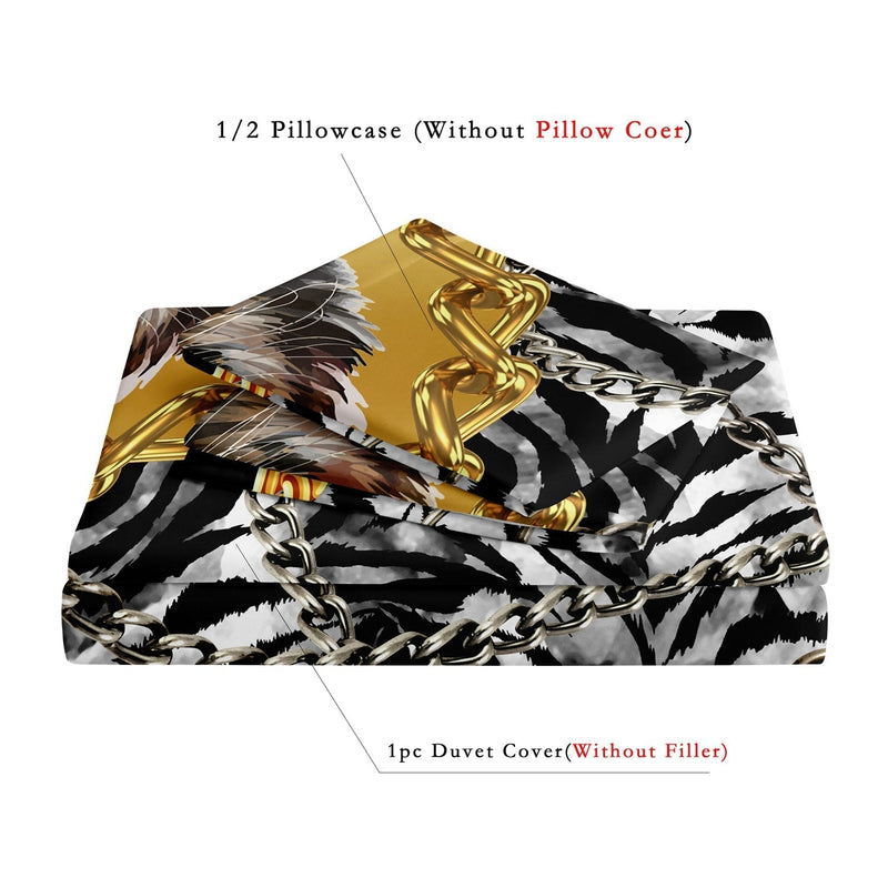 Adventurous Tiger Print Duvet Cover 140x200 cm for Children – Create a Jungle Sleep Experience with Delightfully Soft Cotton