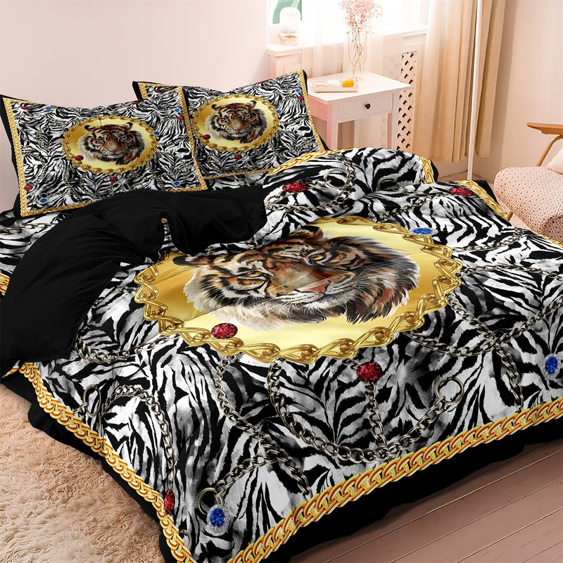 Adventurous Tiger Print Duvet Cover 140x200 cm for Children – Create a Jungle Sleep Experience with Delightfully Soft Cotton