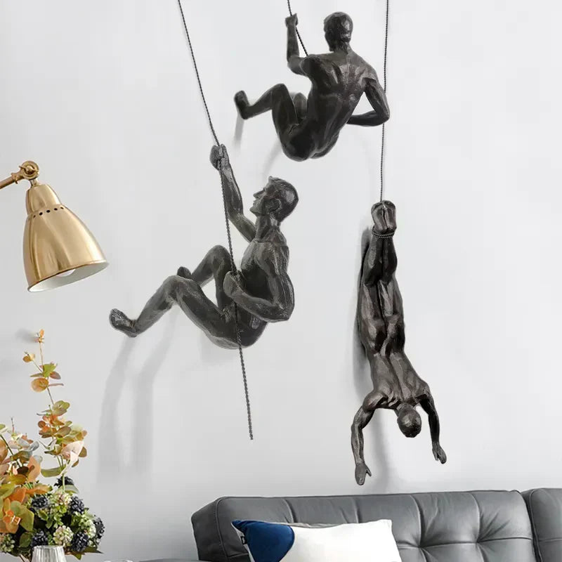 Ascendant Climbing Man Wall Decoration – Inspirational and Dynamic Artwork for Your Home