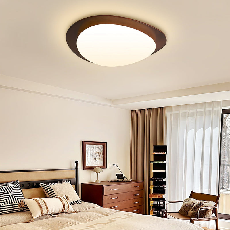 Stylish Scandinavian Pebble Ceiling Lamp – Elegant Minimalist Design with Wood Grain and Advanced LED Integration