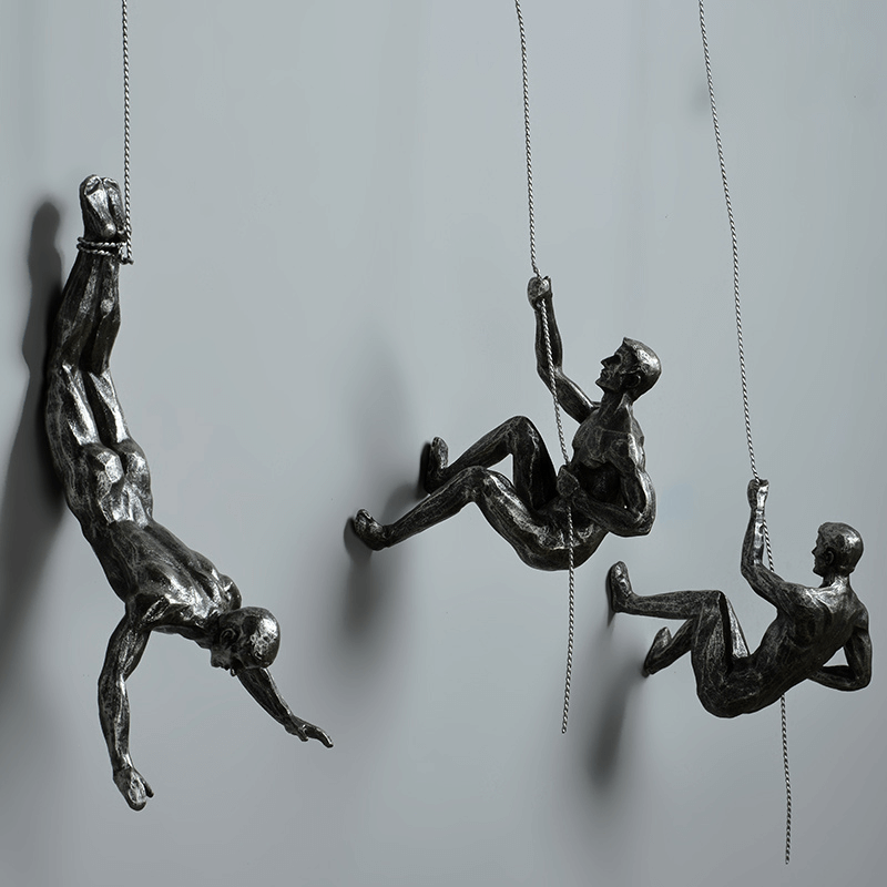 Ascendant Climbing Man Wall Decoration – Inspirational and Dynamic Artwork for Your Home