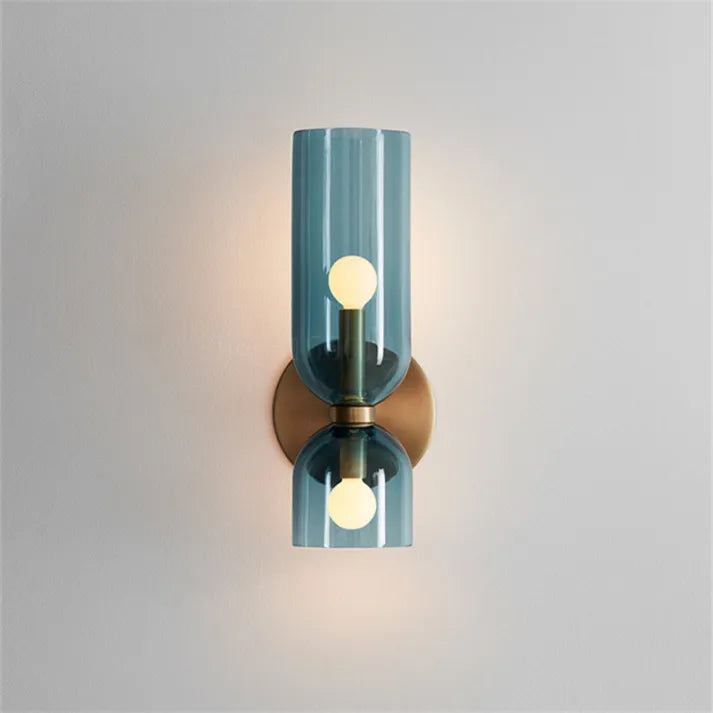 Stylish LED Wall Lamp with Double Glass Head - Energy-Efficient Lighting for Bedroom and Living Room