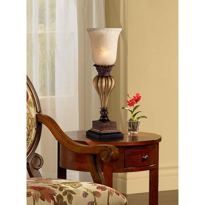 Gold Alabaster Glass Accent Console Lamp
