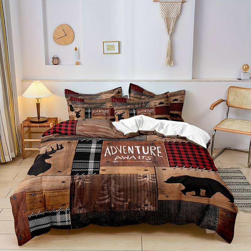 Adventurous Forest Duvet Cover Set in Luxury Microfiber – 200x220 cm, Ultimate Comfort and Durability for an Enchanting Sleep Experience