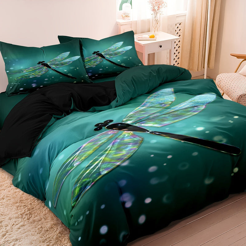 Treat yourself to the Luxury Dragonfly Duvet Cover 200x200 in Cotton-Satin – Elegant and Comfortable for a Sleep Experience Like No Other!