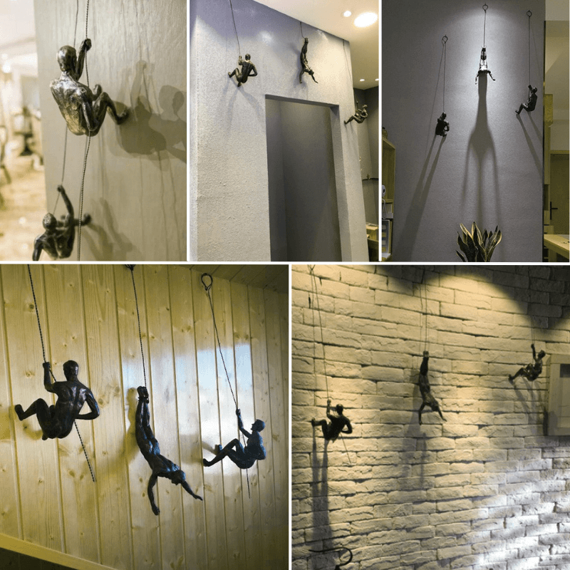 Ascendant Climbing Man Wall Decoration – Inspirational and Dynamic Artwork for Your Home