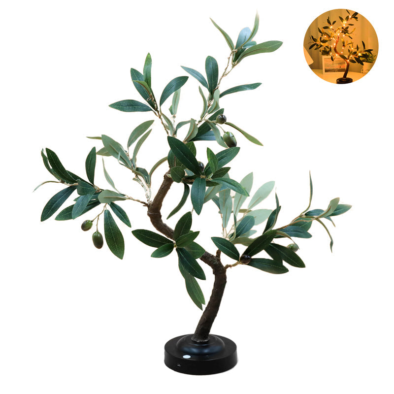 Stylish LED Boom Shaped Table Lamp with Warm Light – Ideal Natural Decor for Your Living Room and Bedroom, with Flexible Branches and Practical USB/Battery Power Supply