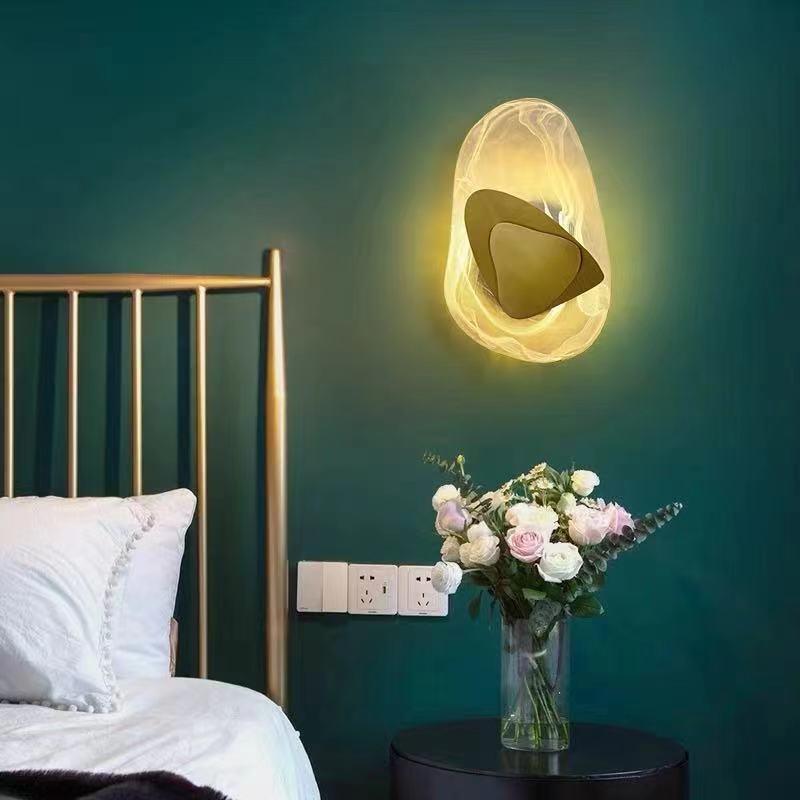 Stylish LED Wall Lamp made of Glass with Elegant Brushed Metal – Modern and Minimalist Design for Indoor Use, 20cm x 30cm