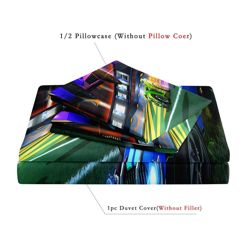 Adventurous Duvet Cover Stuntcar Race 140x200 for Boys - Perfect for a Dreamy Adventure!