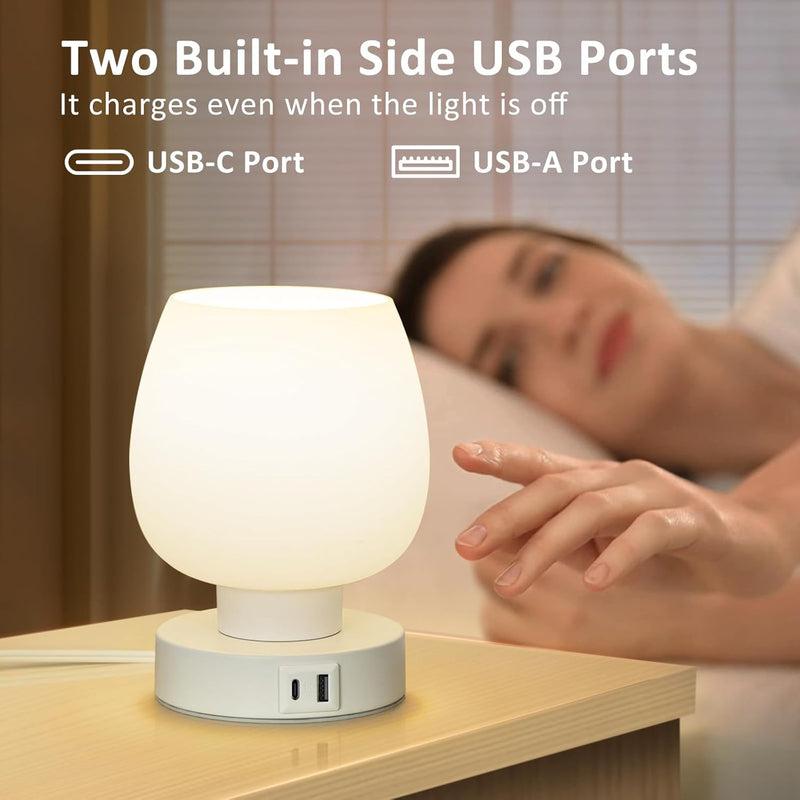 Stylish Set of 2 Dimmable Touch Table Lamps – Modern Night Lamps with User-Friendly Control