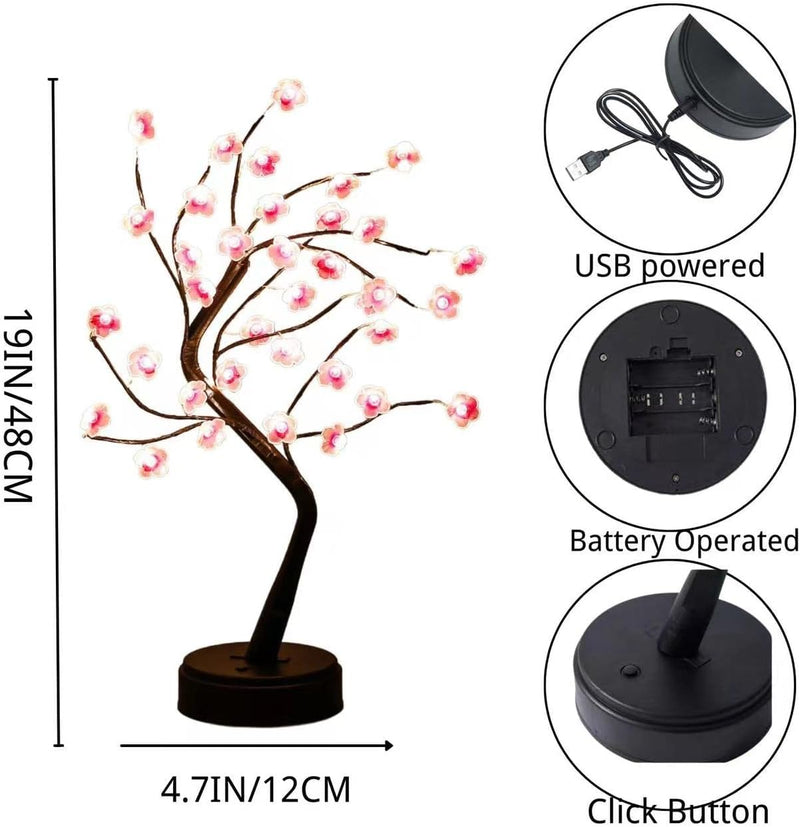 Atmospheric LED Bonsai Lamp – Enchanting Cherry Blossom Lighting for a Magical Atmosphere