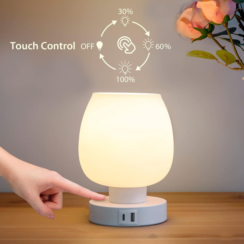 Stylish Set of 2 Dimmable Touch Table Lamps – Modern Night Lamps with User-Friendly Control