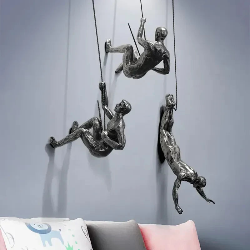 Ascendant Climbing Man Wall Decoration – Inspirational and Dynamic Artwork for Your Home