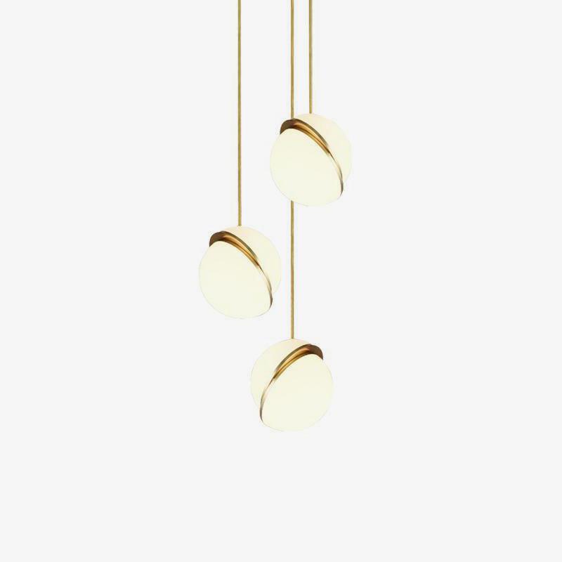 Soft Crescent LED Pendant Lamp – Sleek Half-Moon Ceiling Light in Elegant Brass & Acrylic