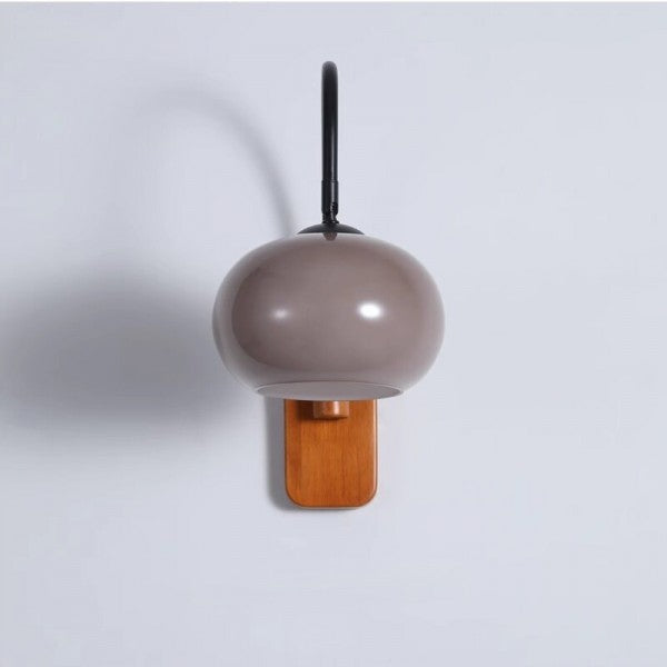 Stylish Bauhaus Wall Lamp with Rotating Function - Khaki Glass Wall Light for Indoor Use, Ø 18 cm