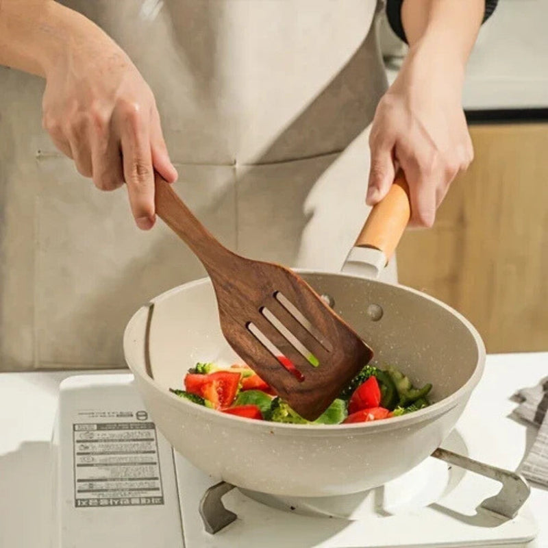 Deluxe Wooden Kitchen Utensil Set – 7-Piece Sustainable & Eco-Friendly Cooking Set for the Perfect Kitchen Experience