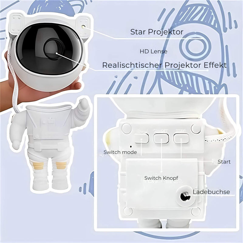 Astronaut Star Projector – Enchanting Space Lighting for a Magical Atmosphere