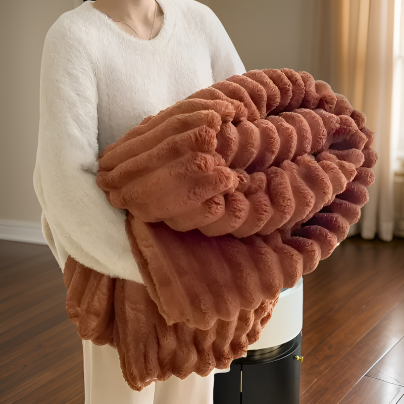 Cozy Fluffy Fleece Blanket 150x200 cm – Delightfully Warm for Cozy Evenings in Various Colors