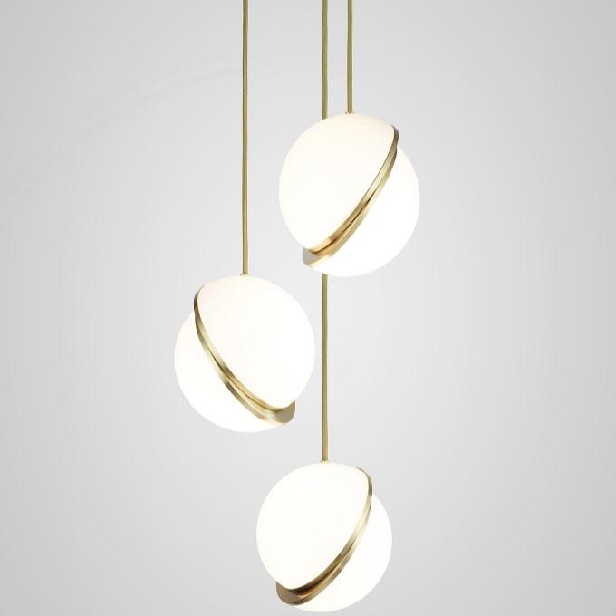 Soft Crescent LED Pendant Lamp – Sleek Half-Moon Ceiling Light in Elegant Brass & Acrylic