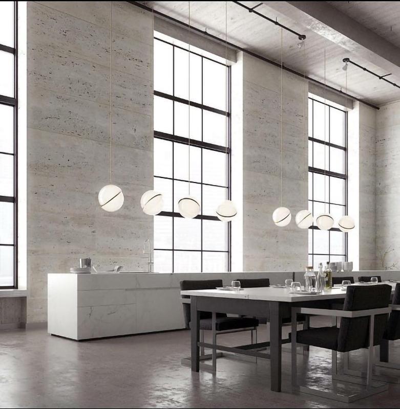 Soft Crescent LED Pendant Lamp – Sleek Half-Moon Ceiling Light in Elegant Brass & Acrylic