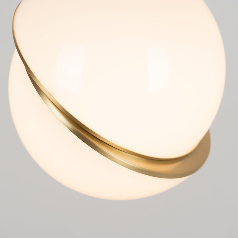 Soft Crescent LED Pendant Lamp – Sleek Half-Moon Ceiling Light in Elegant Brass & Acrylic