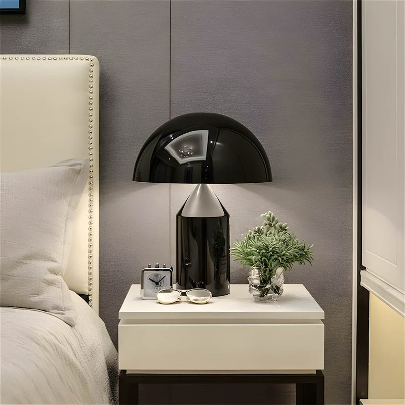 Stylish Vintage and Modern LED Table Lamp Made of High-Quality Metal and Glass with Convenient Push Button Switch – Perfect for Your Living Room and Bedroom!