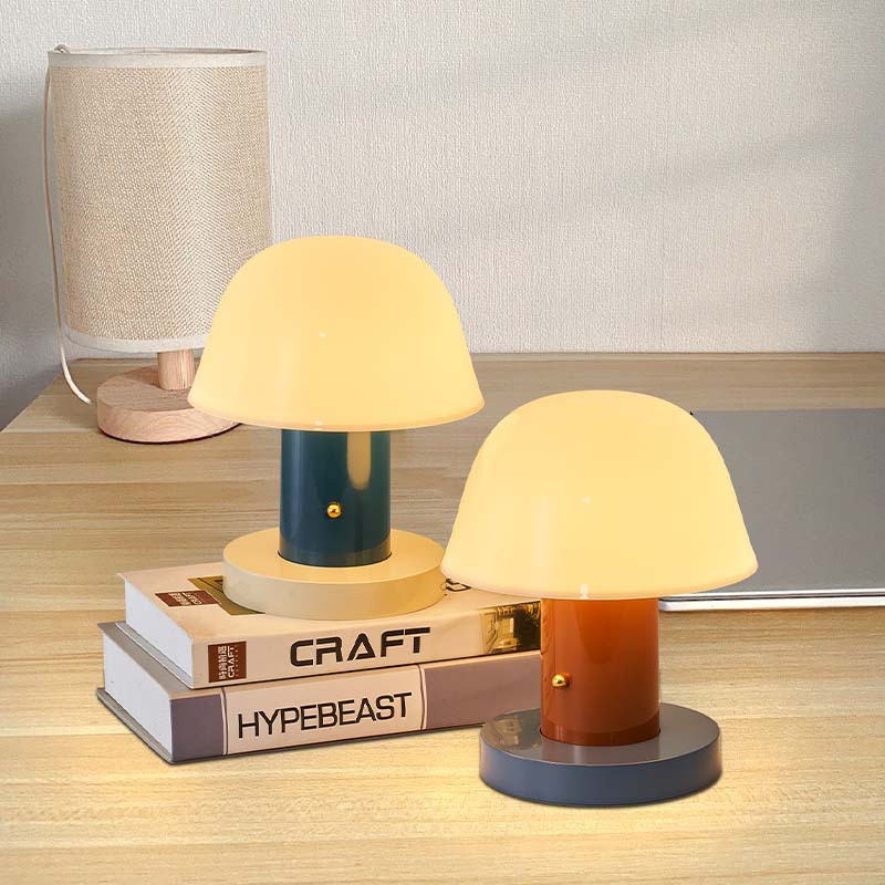 Modern Dimmable Wireless Mushroom Table Lamp – LED with Touch Control and Rechargeable Battery