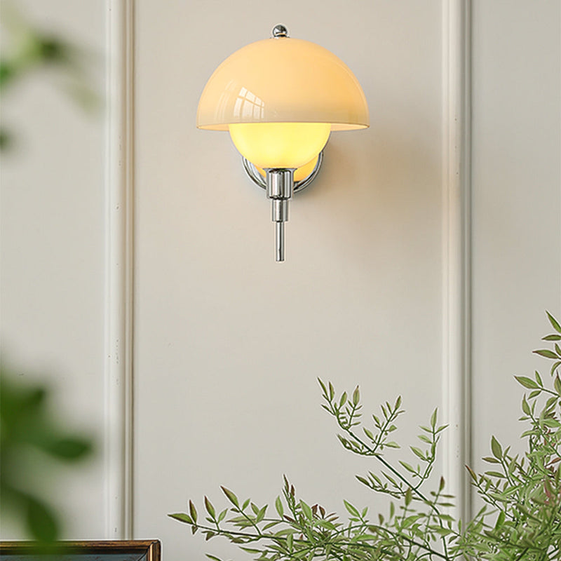 Mushroom-Shaped Cream Wall Lamp - Create a Cozy and Natural Elegance in Your Interior, Perfect for Hallways and Wall Decor