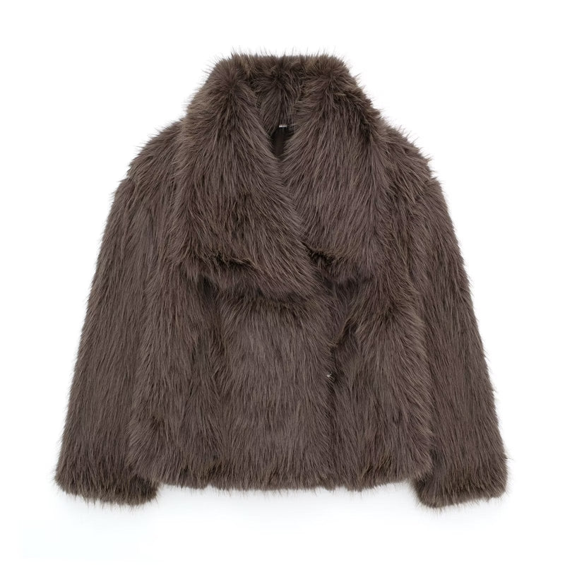 Luxury Imitation Fur Coat – Perfect for Elegance and Warmth in Winter