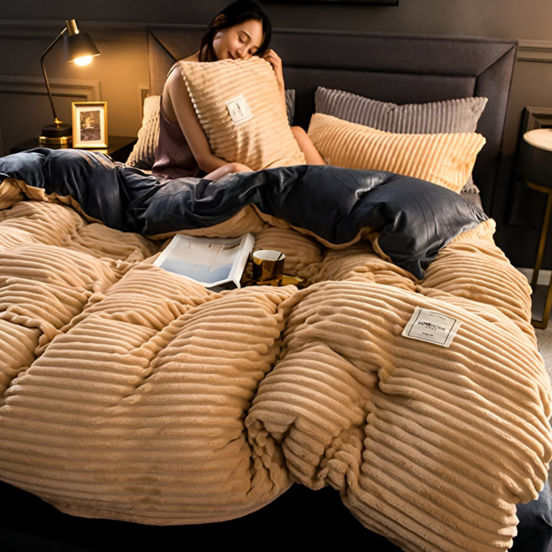 Treat yourself to CozyFlannel - Luxury Plush Bedding for a Warm Winter Feeling!