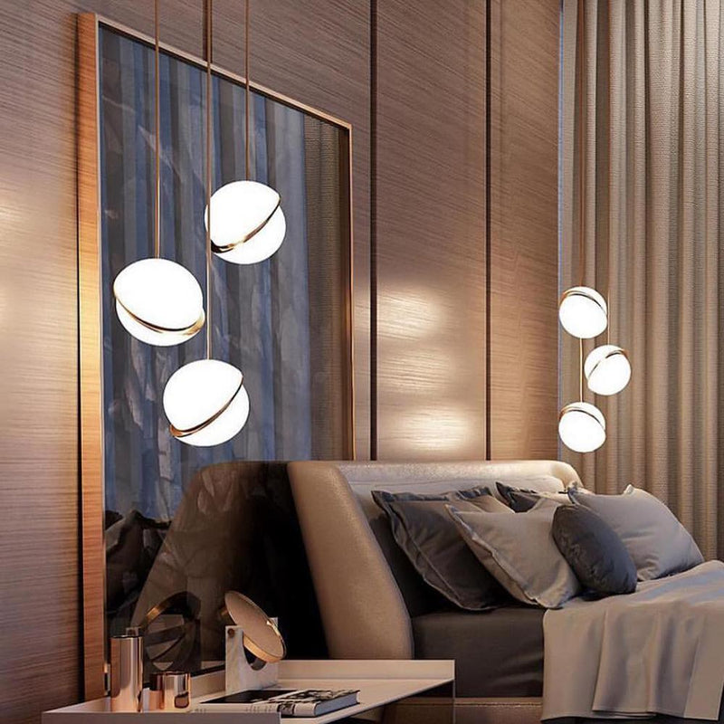 Soft Crescent LED Pendant Lamp – Sleek Half-Moon Ceiling Light in Elegant Brass & Acrylic