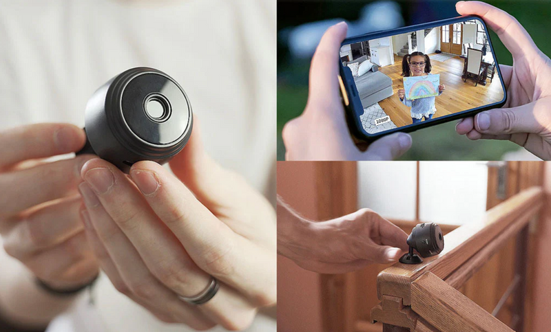 Compact 4K WiFi Security Camera – Waterproof Black Camera for Indoor and Outdoor Use
