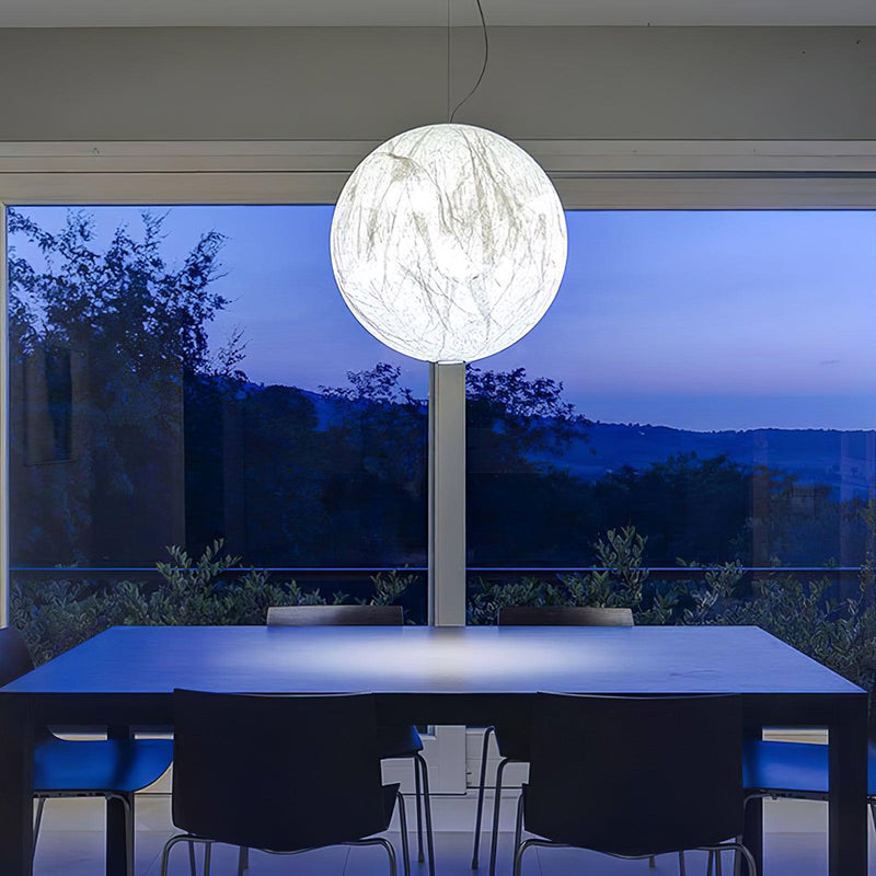 Mondseide Pendant Lamp – Stylish LED Lighting with Natural Silk and Luxurious Metal Finish