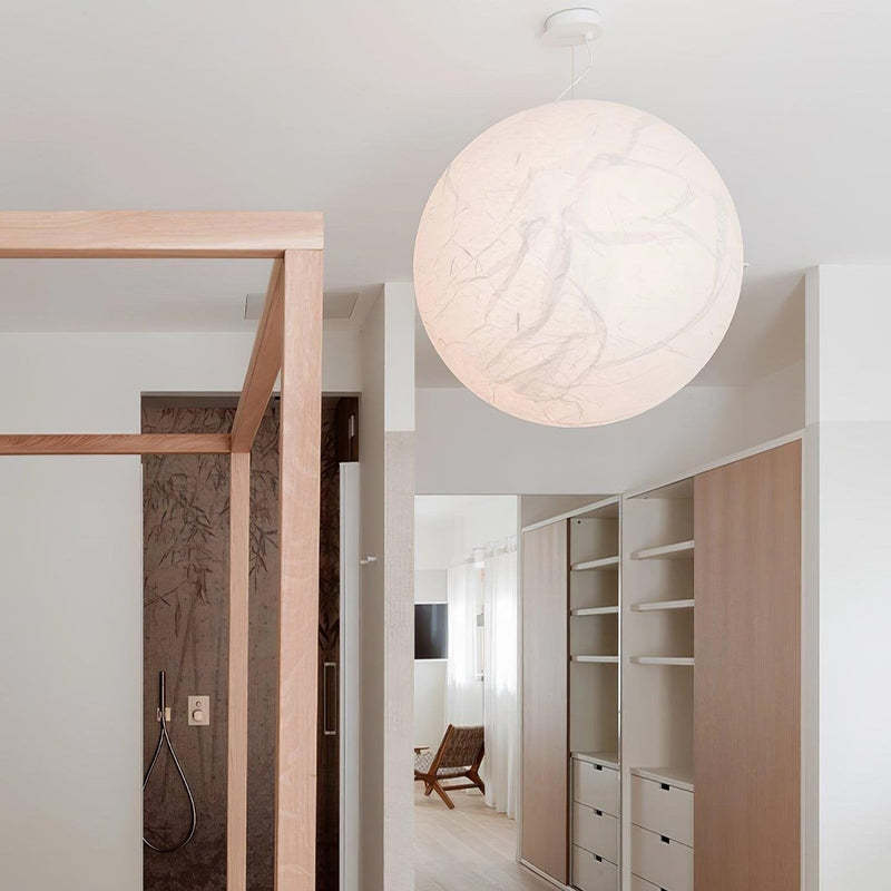 Mondseide Pendant Lamp – Stylish LED Lighting with Natural Silk and Luxurious Metal Finish