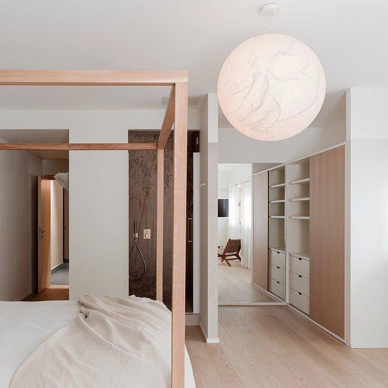 Mondseide Pendant Lamp – Stylish LED Lighting with Natural Silk and Luxurious Metal Finish