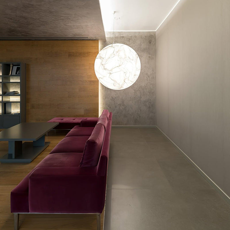 Mondseide Pendant Lamp – Stylish LED Lighting with Natural Silk and Luxurious Metal Finish