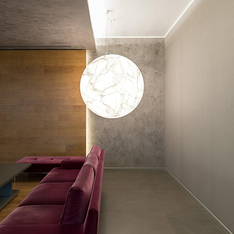 Mondseide Pendant Lamp – Stylish LED Lighting with Natural Silk and Luxurious Metal Finish