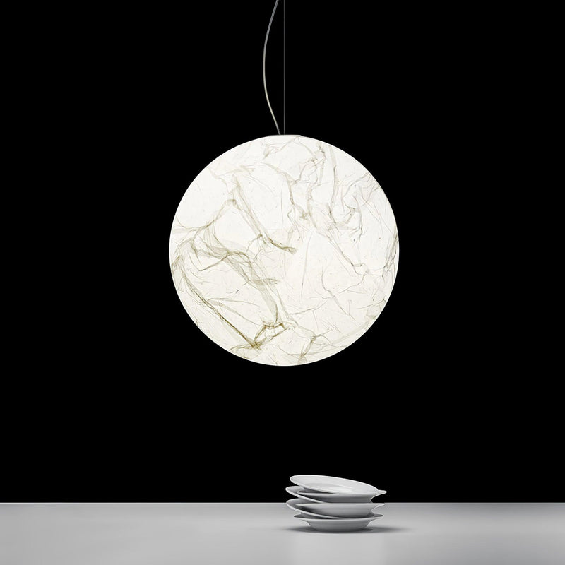 Mondseide Pendant Lamp – Stylish LED Lighting with Natural Silk and Luxurious Metal Finish