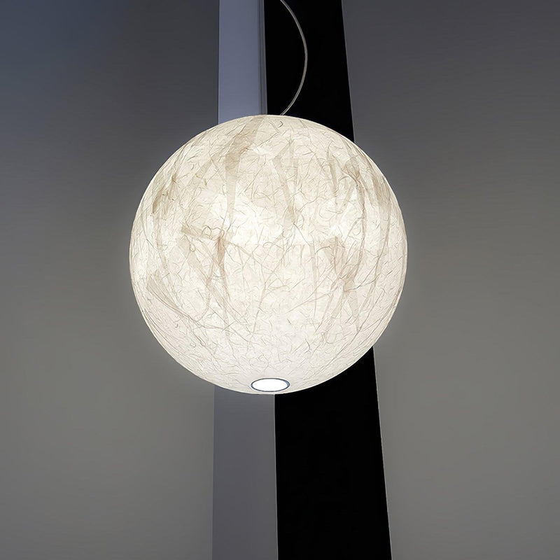 Mondseide Pendant Lamp – Stylish LED Lighting with Natural Silk and Luxurious Metal Finish