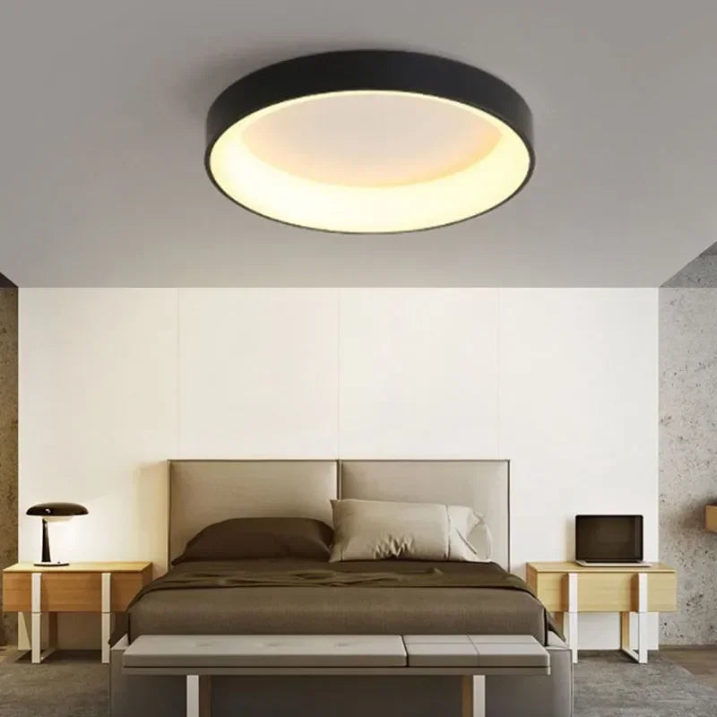 CelestialBeam - Chic Scandinavian Style Round LED Ceiling Lamps for a Radiant Room Atmosphere