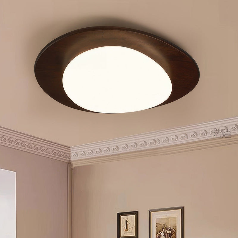 Stylish Scandinavian Pebble Ceiling Lamp – Elegant Minimalist Design with Wood Grain and Advanced LED Integration