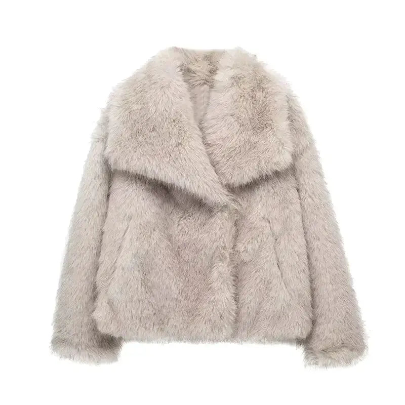 Luxury Imitation Fur Coat – Perfect for Elegance and Warmth in Winter