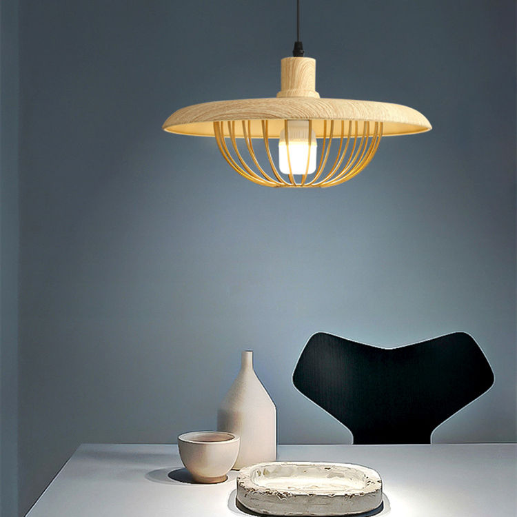 Atmospheric Scandinavian Wooden Pendant Lamp – Trendy Industrial Lighting for Any Space