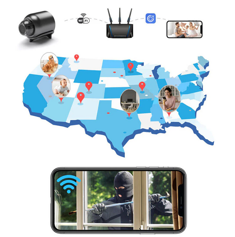 Smart Compact WiFi Security Camera – Stylish Discretion with Powerful Night Vision